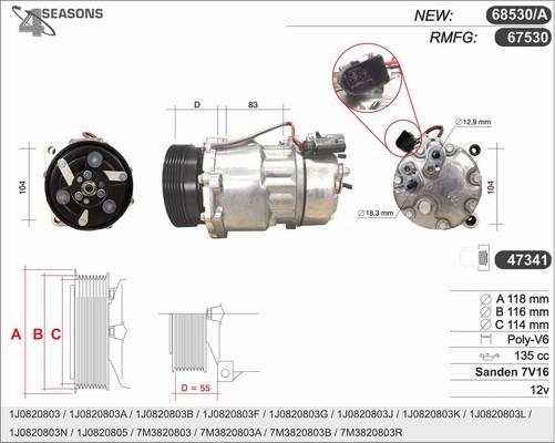 AHE 68530/A - Компрессор кондиционера autospares.lv