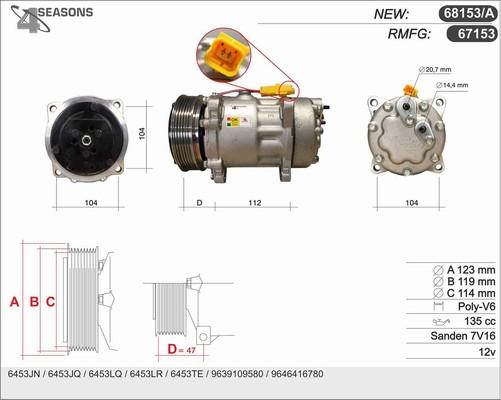 AHE 68153/A - Компрессор кондиционера autospares.lv