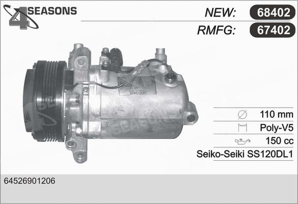 AHE 67402 - Компрессор кондиционера autospares.lv