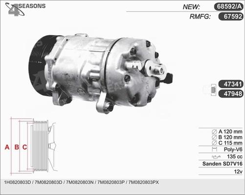 AHE 67592 - Компрессор кондиционера autospares.lv