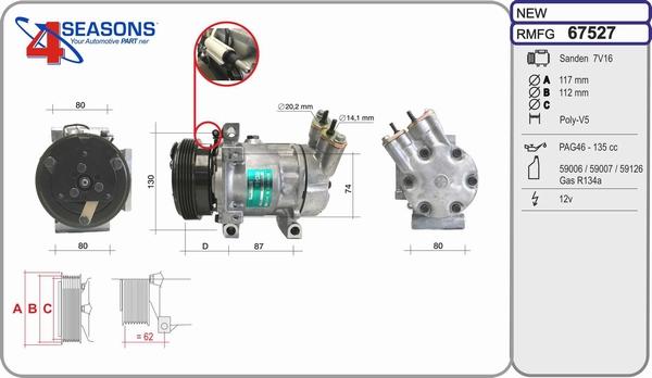 AHE 67527 - Компрессор кондиционера autospares.lv