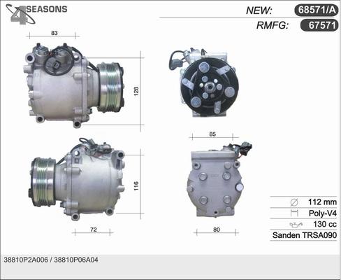 AHE 67571 - Компрессор кондиционера autospares.lv