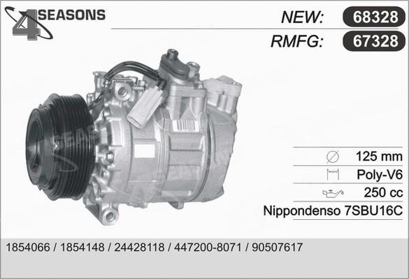 AHE 67328 - Компрессор кондиционера autospares.lv