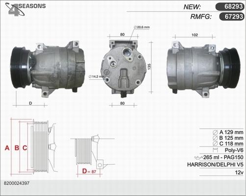 AHE 67293 - Компрессор кондиционера autospares.lv