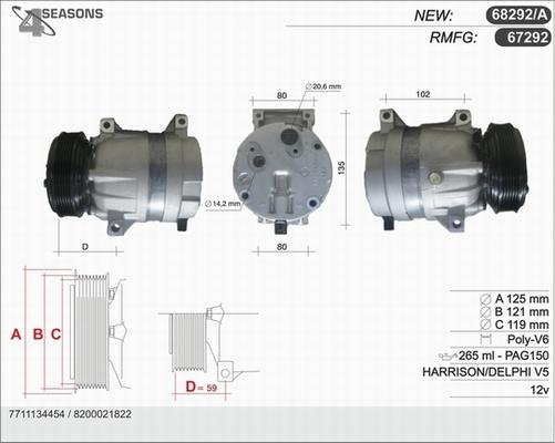 AHE 67292 - Компрессор кондиционера autospares.lv