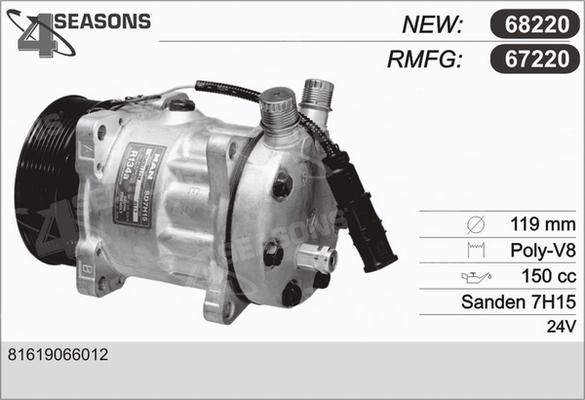 AHE 67220 - Компрессор кондиционера autospares.lv