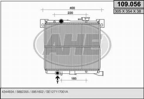 AHE 109.056 - Радиатор, охлаждение двигателя autospares.lv