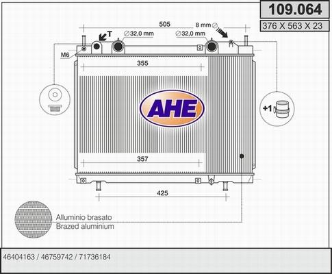 AHE 109.064 - Радиатор, охлаждение двигателя autospares.lv