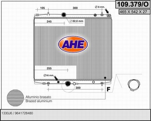 AHE 109.379/O - Радиатор, охлаждение двигателя autospares.lv