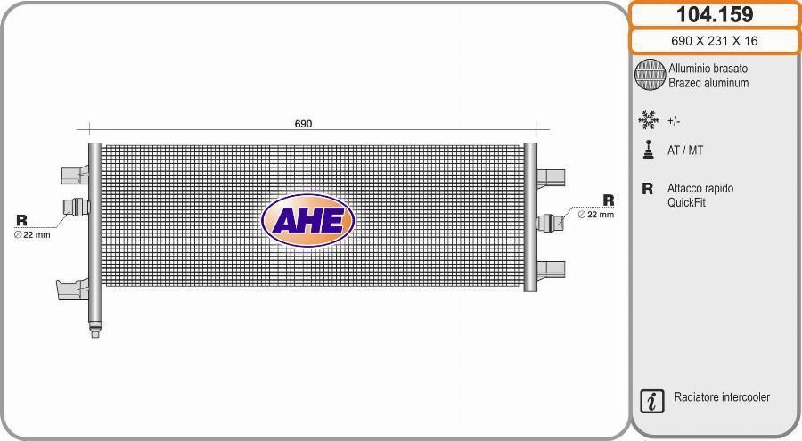 AHE 104.159 - Радиатор, охлаждение двигателя autospares.lv