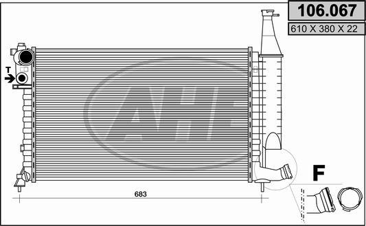 AHE 106.067 - Радиатор, охлаждение двигателя autospares.lv