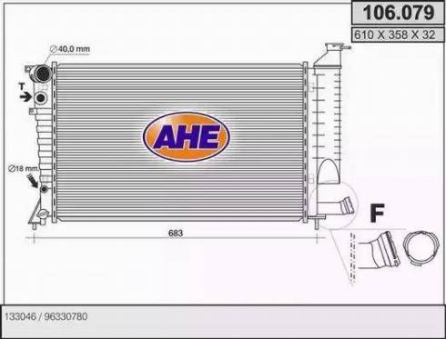 AHE 106.079 - Радиатор, охлаждение двигателя autospares.lv