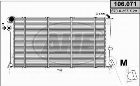 AHE 106.071 - Радиатор, охлаждение двигателя autospares.lv