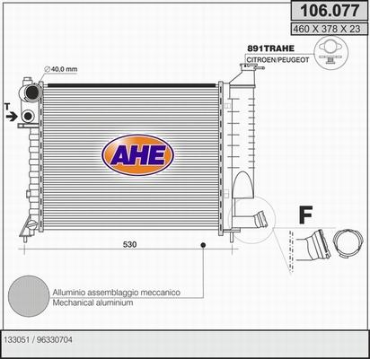 AHE 106.077 - Радиатор, охлаждение двигателя autospares.lv