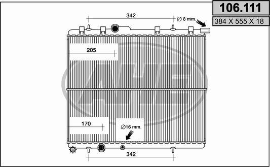 AHE 106.111 - Радиатор, охлаждение двигателя autospares.lv