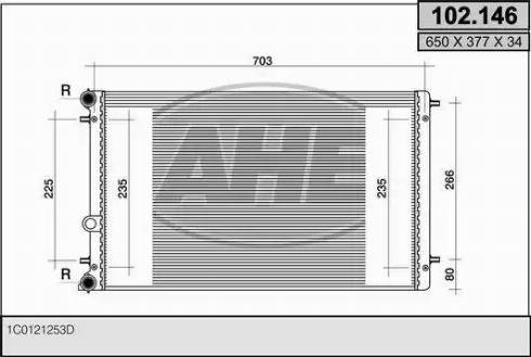 AHE 102.146 - Радиатор, охлаждение двигателя autospares.lv