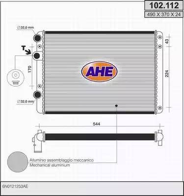 AHE 102.112 - Радиатор, охлаждение двигателя autospares.lv