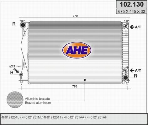 AHE 102.130 - Радиатор, охлаждение двигателя autospares.lv