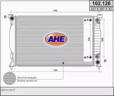 AHE 102.126 - Радиатор, охлаждение двигателя autospares.lv