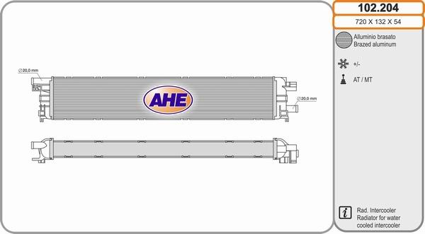 AHE 102.204 - Радиатор, охлаждение двигателя autospares.lv