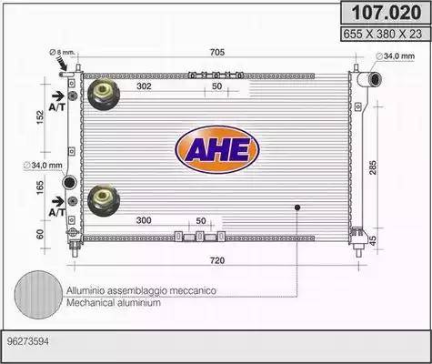 AHE 107.020 - Радиатор, охлаждение двигателя autospares.lv