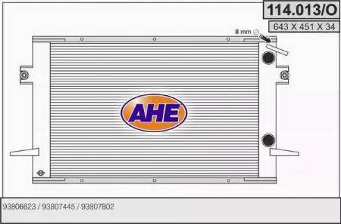 AHE 114.013/O - Радиатор, охлаждение двигателя autospares.lv