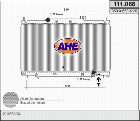 AHE 111.066 - Радиатор, охлаждение двигателя autospares.lv