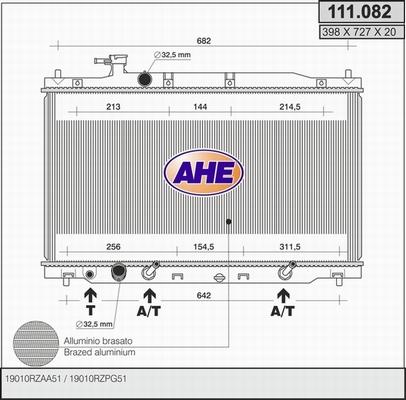 AHE 111.082 - Радиатор, охлаждение двигателя autospares.lv