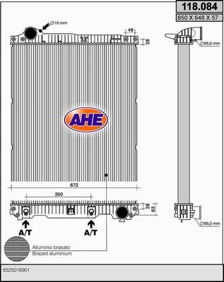 AHE 118.084 - Радиатор, охлаждение двигателя autospares.lv