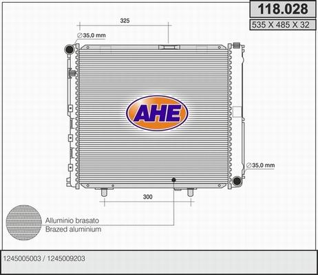 AHE 118.028 - Радиатор, охлаждение двигателя autospares.lv