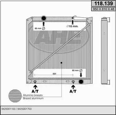 AHE 118.139 - Радиатор, охлаждение двигателя autospares.lv