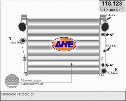 AHE 118.123 - Радиатор, охлаждение двигателя autospares.lv