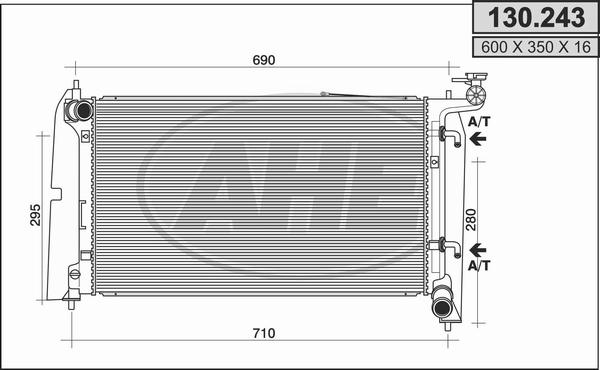 AHE 130.243 - Радиатор, охлаждение двигателя autospares.lv