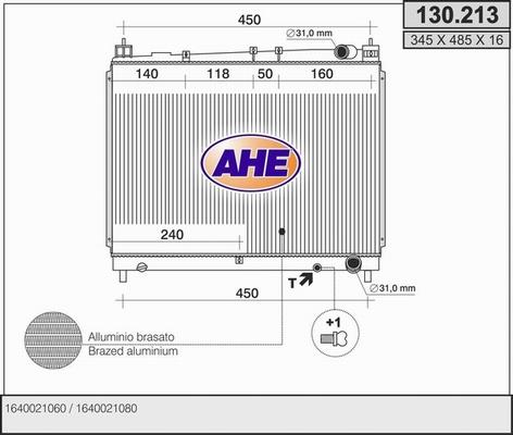 AHE 130.213 - Радиатор, охлаждение двигателя autospares.lv