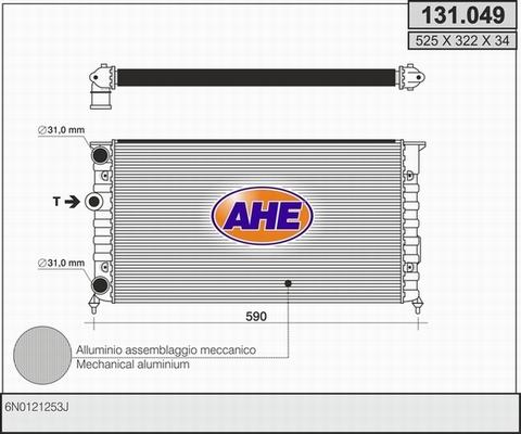 AHE 131.049 - Радиатор, охлаждение двигателя autospares.lv