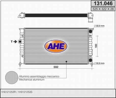 AHE 131.046 - Радиатор, охлаждение двигателя autospares.lv