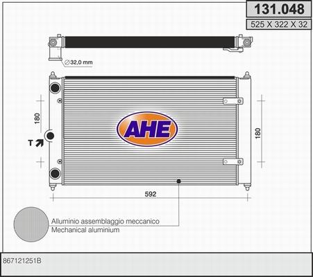 AHE 131.048 - Радиатор, охлаждение двигателя autospares.lv