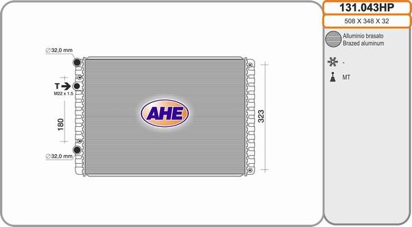 AHE 131.043HP - Радиатор, охлаждение двигателя autospares.lv