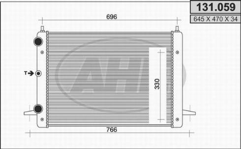 AHE 131.059 - Радиатор, охлаждение двигателя autospares.lv