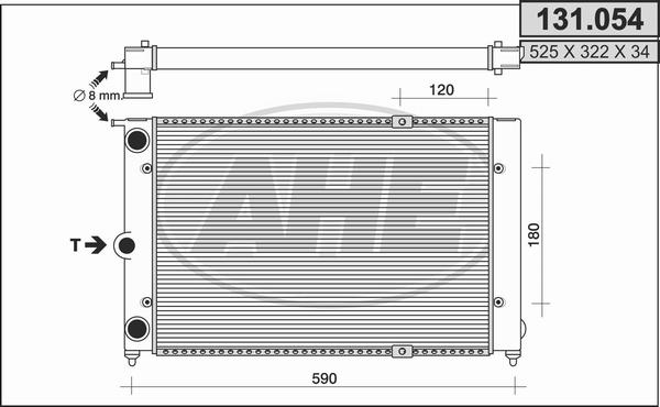 AHE 131.054 - Радиатор, охлаждение двигателя autospares.lv