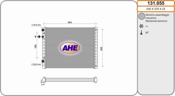 AHE 131.055 - Радиатор, охлаждение двигателя autospares.lv