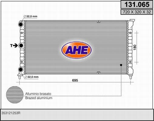 AHE 131.065 - Радиатор, охлаждение двигателя autospares.lv