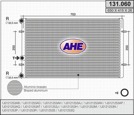 AHE 131.060 - Радиатор, охлаждение двигателя autospares.lv