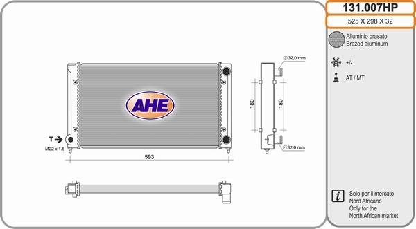 AHE 131.007HP - Радиатор, охлаждение двигателя autospares.lv