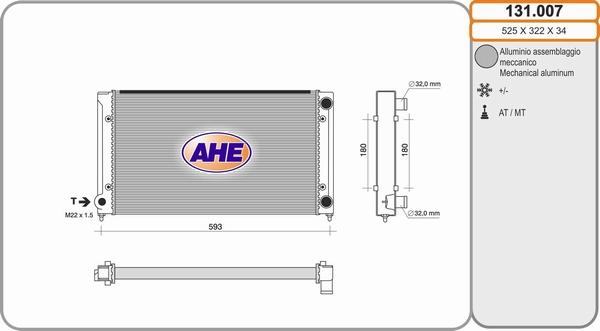 AHE 131.007 - Радиатор, охлаждение двигателя autospares.lv