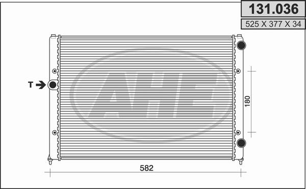 AHE 131.036 - Радиатор, охлаждение двигателя autospares.lv