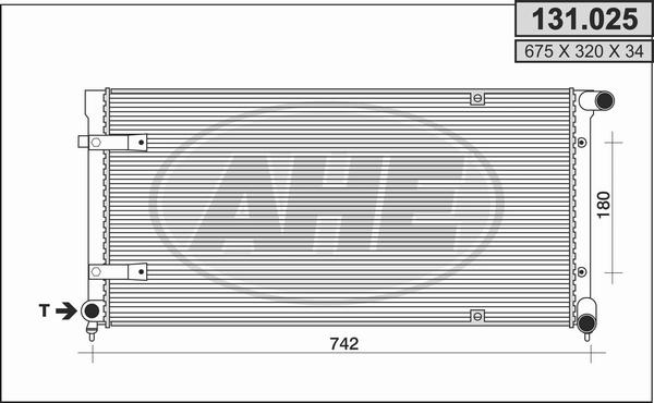 AHE 131.025 - Радиатор, охлаждение двигателя autospares.lv