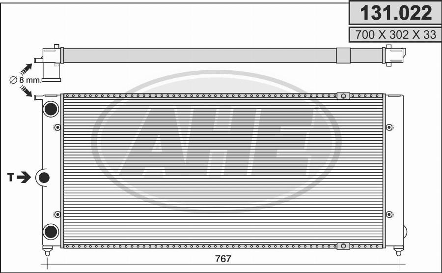 AHE 131.022 - Радиатор, охлаждение двигателя autospares.lv