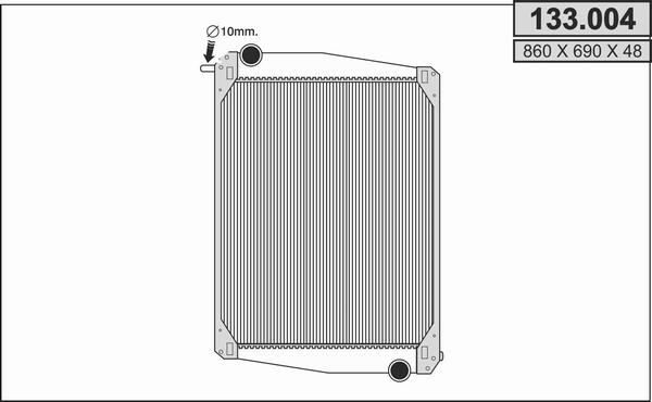 AHE 133.004 - Радиатор, охлаждение двигателя autospares.lv