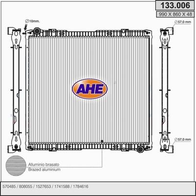 AHE 133.006 - Радиатор, охлаждение двигателя autospares.lv